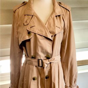 Gap Trench Coat Classic 3/4 Length Large Tall Cotton Blend Capsule Wardrobe